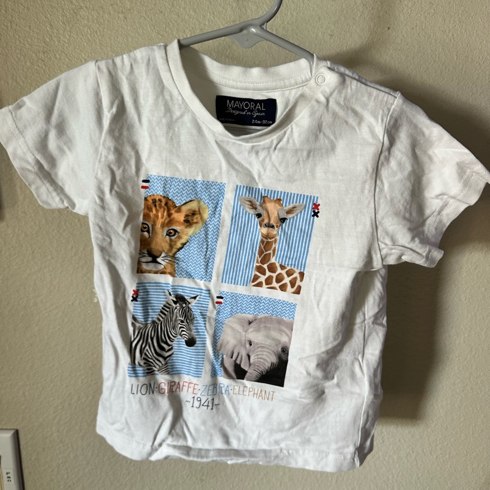 Mayoral White Short Sleeve Safari Tee